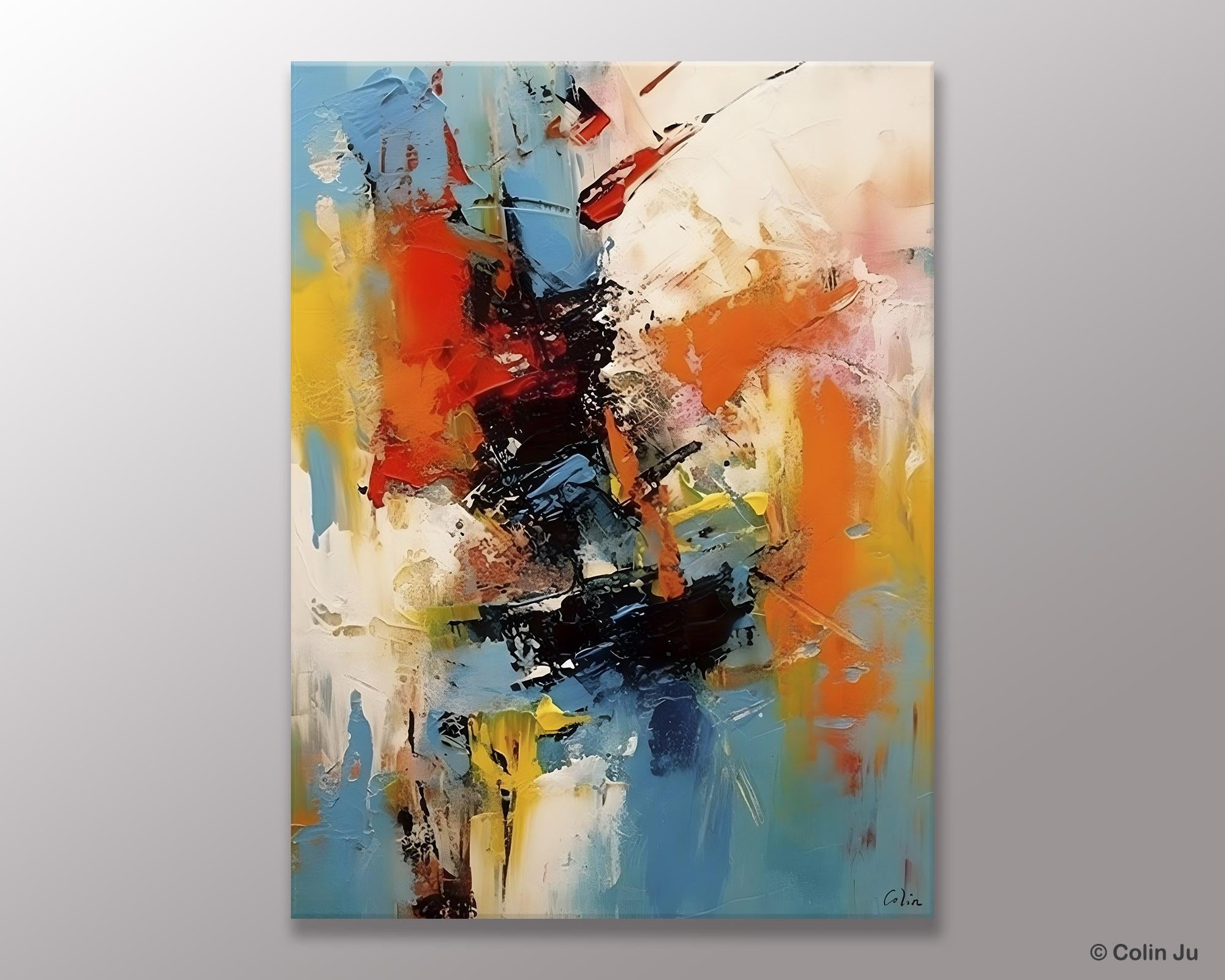 Hand Painted Acrylic Painting, Modern Contemporary Artwork, Original Wall Art Painting for Living Room, Acrylic Paintings for Dining Room-Art Painting Canvas