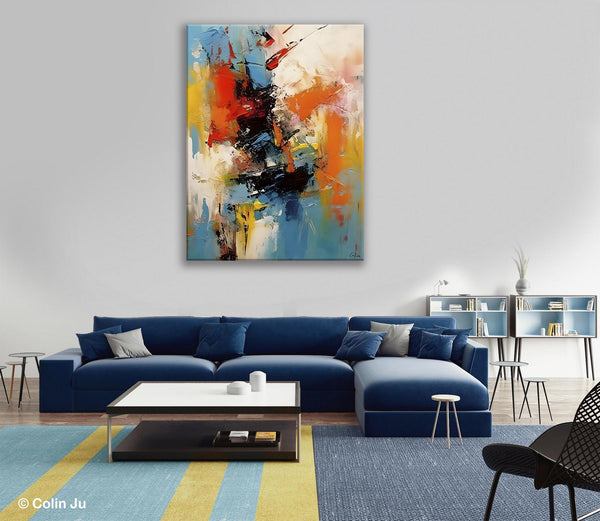 Hand Painted Acrylic Painting, Modern Contemporary Artwork, Original Wall Art Painting for Living Room, Acrylic Paintings for Dining Room-Art Painting Canvas