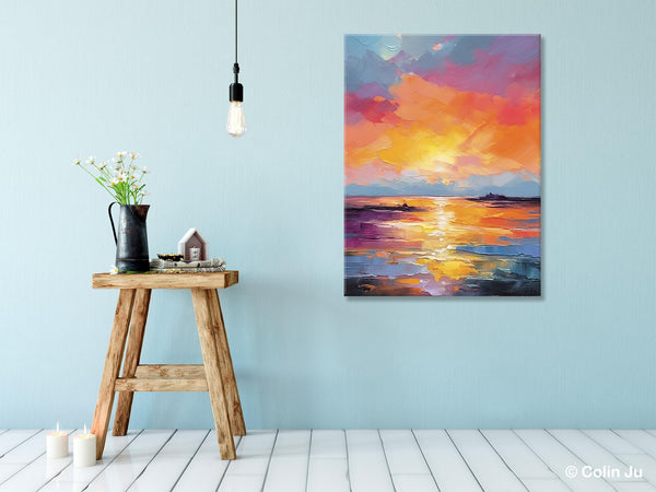 Hand Painted Canvas Art, Abstract Landscape Artwork, Original Landscape Painting on Canvas, Contemporary Wall Art Paintings, Huge Canvas Art-Art Painting Canvas