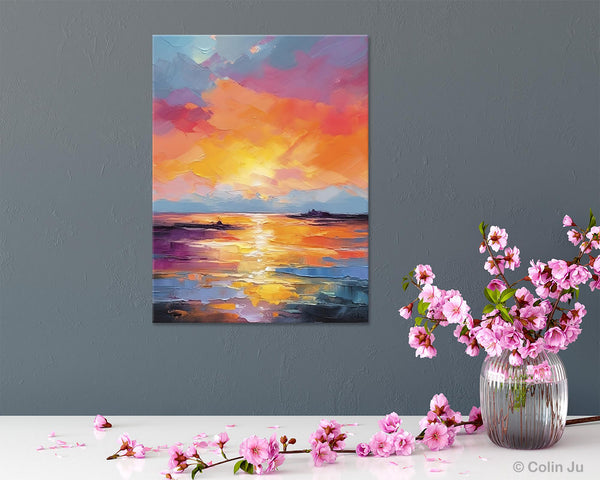 Hand Painted Canvas Art, Abstract Landscape Artwork, Original Landscape Painting on Canvas, Contemporary Wall Art Paintings, Huge Canvas Art-Art Painting Canvas