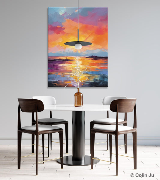 Hand Painted Canvas Art, Abstract Landscape Artwork, Original Landscape Painting on Canvas, Contemporary Wall Art Paintings, Huge Canvas Art-Art Painting Canvas