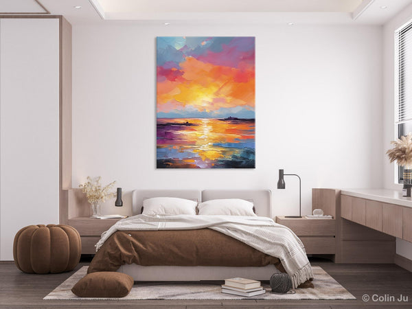 Hand Painted Canvas Art, Abstract Landscape Artwork, Original Landscape Painting on Canvas, Contemporary Wall Art Paintings, Huge Canvas Art-Art Painting Canvas