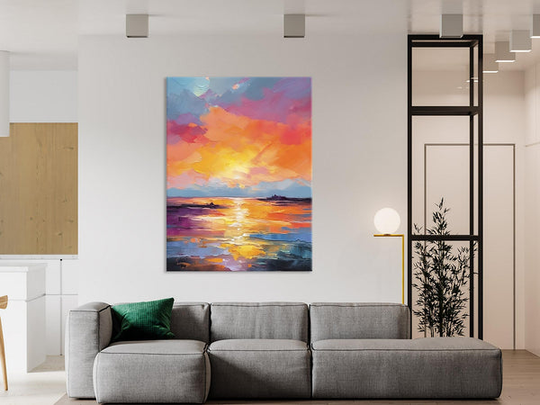 Hand Painted Canvas Art, Abstract Landscape Artwork, Original Landscape Painting on Canvas, Contemporary Wall Art Paintings, Huge Canvas Art-Art Painting Canvas