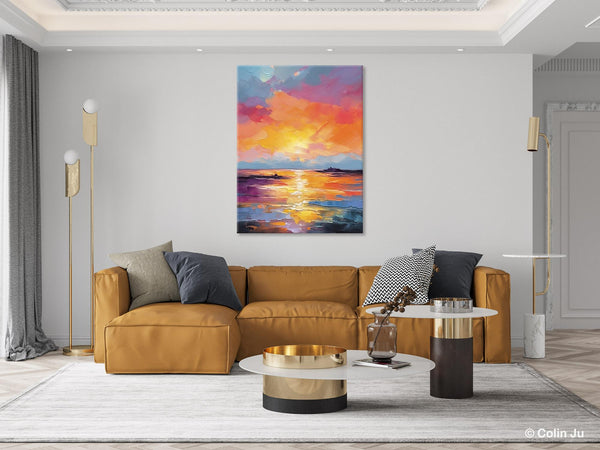 Hand Painted Canvas Art, Abstract Landscape Artwork, Original Landscape Painting on Canvas, Contemporary Wall Art Paintings, Huge Canvas Art-Art Painting Canvas