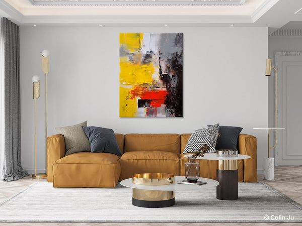 Simple Wall Art Paintings, Living Room Modern Wall Art, Original Contemporary Art, Acrylic Canvas Painting, Large Painting Behind Sofa-Art Painting Canvas