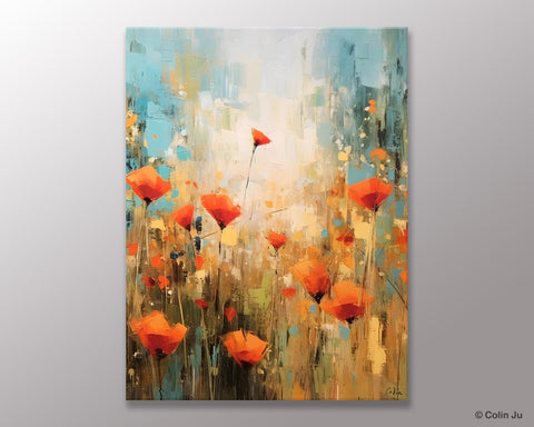 Abstract Flower Painting, Flower Acrylic Painting, Canvas Painting Flower, Original Paintings on Canvas, Modern Acrylic Paintings for Bedroom-Art Painting Canvas