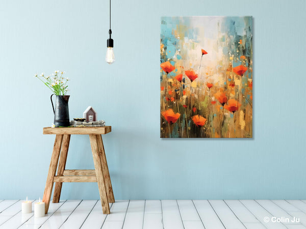 Abstract Flower Painting, Flower Acrylic Painting, Canvas Painting Flower, Original Paintings on Canvas, Modern Acrylic Paintings for Bedroom-Art Painting Canvas