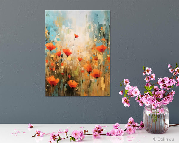 Abstract Flower Painting, Flower Acrylic Painting, Canvas Painting Flower, Original Paintings on Canvas, Modern Acrylic Paintings for Bedroom-Art Painting Canvas