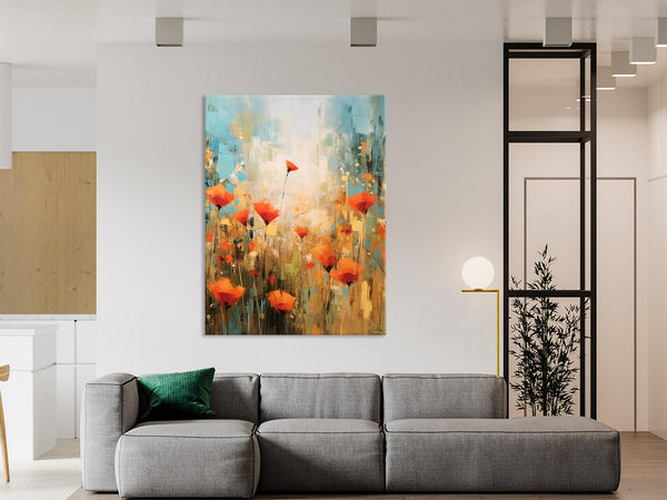 Abstract Flower Painting, Flower Acrylic Painting, Canvas Painting Flower, Original Paintings on Canvas, Modern Acrylic Paintings for Bedroom-Art Painting Canvas