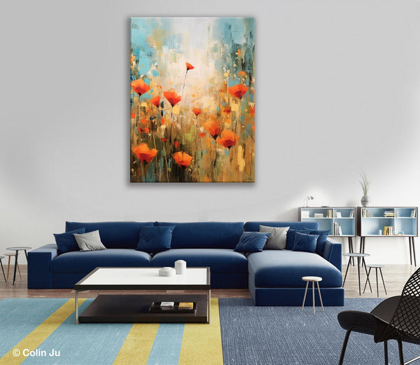 Abstract Flower Painting, Flower Acrylic Painting, Canvas Painting Flower, Original Paintings on Canvas, Modern Acrylic Paintings for Bedroom-Art Painting Canvas