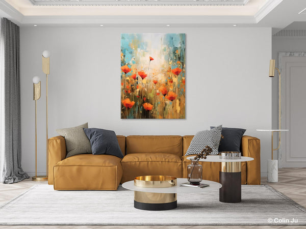 Abstract Flower Painting, Flower Acrylic Painting, Canvas Painting Flower, Original Paintings on Canvas, Modern Acrylic Paintings for Bedroom-Art Painting Canvas