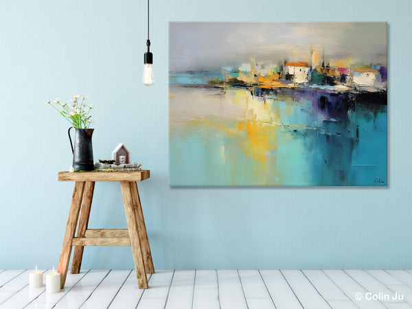 Extra Large Paintings for Bedroom, Abstract Landscape Painting, Landscape Wall Art Paintings, Original Modern Abstract Art-Art Painting Canvas