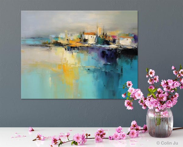 Extra Large Paintings for Bedroom, Abstract Landscape Painting, Landscape Wall Art Paintings, Original Modern Abstract Art-Art Painting Canvas