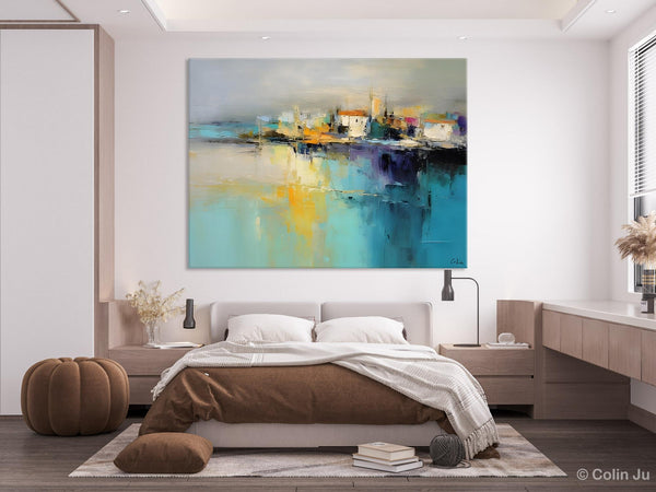 Extra Large Paintings for Bedroom, Abstract Landscape Painting, Landscape Wall Art Paintings, Original Modern Abstract Art-Art Painting Canvas