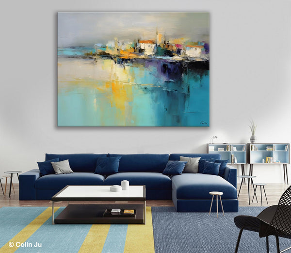 Extra Large Paintings for Bedroom, Abstract Landscape Painting, Landscape Wall Art Paintings, Original Modern Abstract Art-Art Painting Canvas