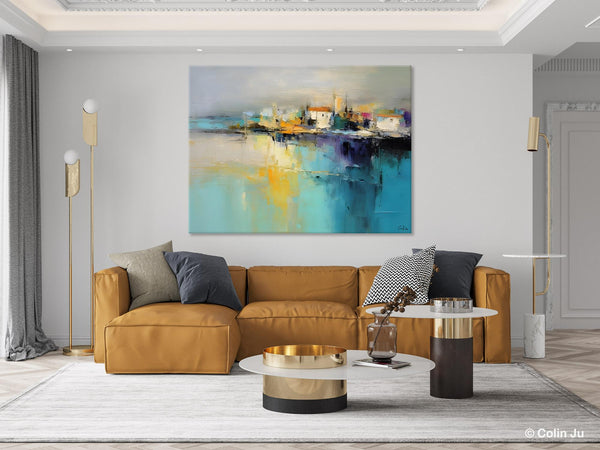 Extra Large Paintings for Bedroom, Abstract Landscape Painting, Landscape Wall Art Paintings, Original Modern Abstract Art-Art Painting Canvas