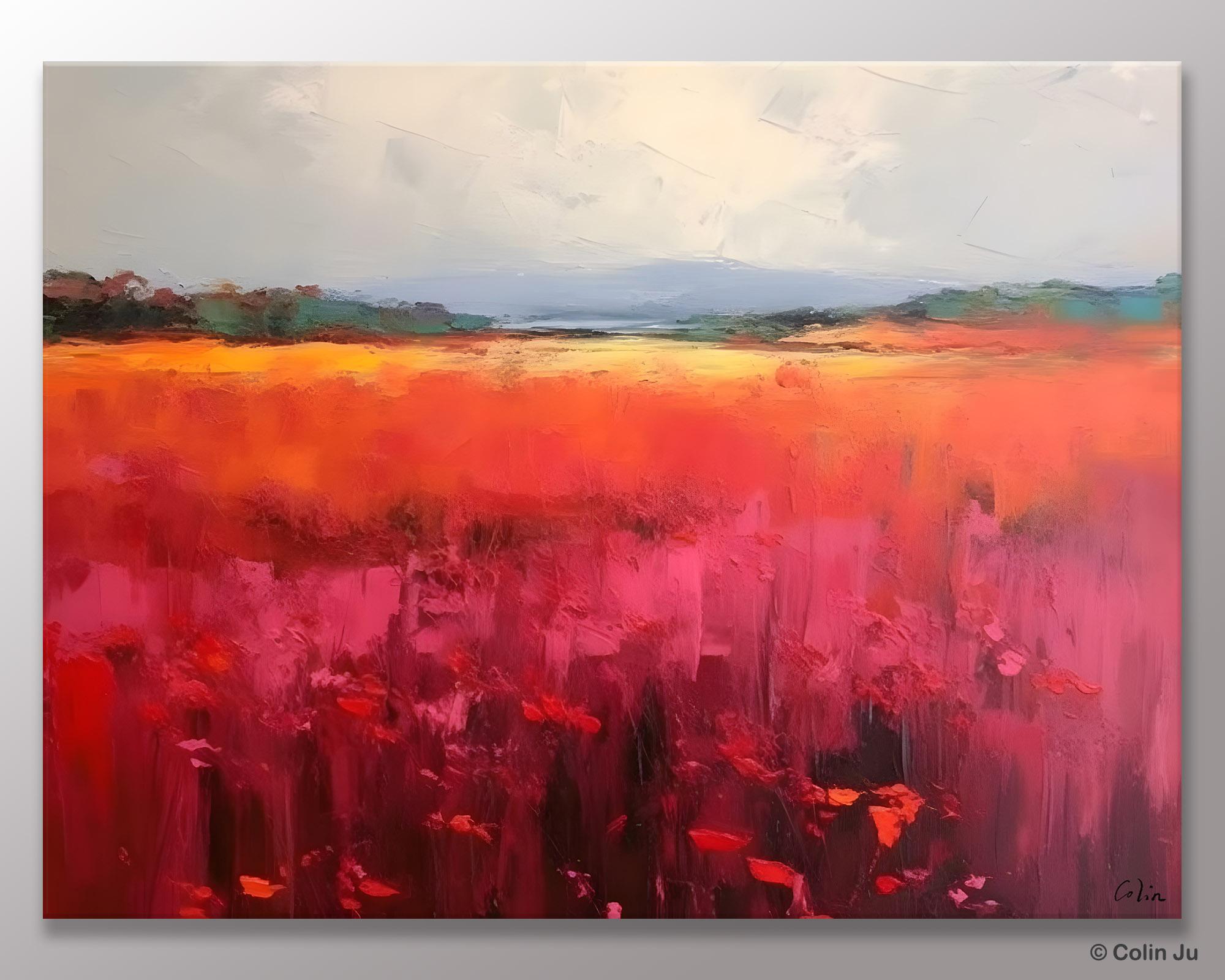 Landscape Paintings for Living Room, Landscape Canvas Paintings, Abstract Landscape Paintings, Original Modern Wall Art, Hand Painted Canvas Art-Art Painting Canvas
