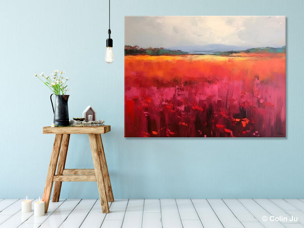 Landscape Paintings for Living Room, Landscape Canvas Paintings, Abstract Landscape Paintings, Original Modern Wall Art, Hand Painted Canvas Art-Art Painting Canvas