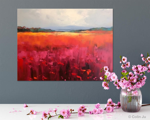 Landscape Paintings for Living Room, Landscape Canvas Paintings, Abstract Landscape Paintings, Original Modern Wall Art, Hand Painted Canvas Art-Art Painting Canvas