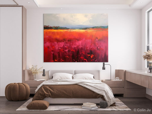 Landscape Paintings for Living Room, Landscape Canvas Paintings, Abstract Landscape Paintings, Original Modern Wall Art, Hand Painted Canvas Art-Art Painting Canvas