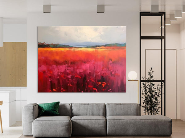 Landscape Paintings for Living Room, Landscape Canvas Paintings, Abstract Landscape Paintings, Original Modern Wall Art, Hand Painted Canvas Art-Art Painting Canvas