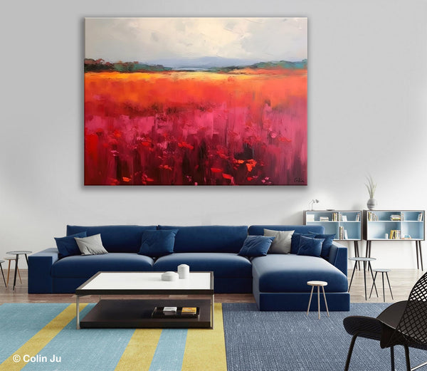 Landscape Paintings for Living Room, Landscape Canvas Paintings, Abstract Landscape Paintings, Original Modern Wall Art, Hand Painted Canvas Art-Art Painting Canvas