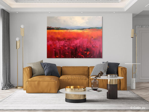 Landscape Paintings for Living Room, Landscape Canvas Paintings, Abstract Landscape Paintings, Original Modern Wall Art, Hand Painted Canvas Art-Art Painting Canvas