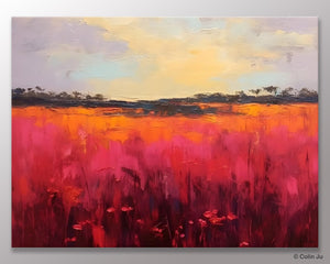 Oversized Modern Wall Art Paintings, Original Landscape Paintings, Modern Acrylic Artwork on Canvas, Large Abstract Painting for Living Room-Art Painting Canvas