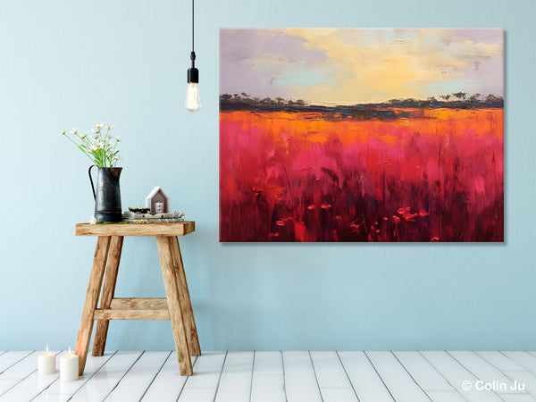 Oversized Modern Wall Art Paintings, Original Landscape Paintings, Modern Acrylic Artwork on Canvas, Large Abstract Painting for Living Room-Art Painting Canvas