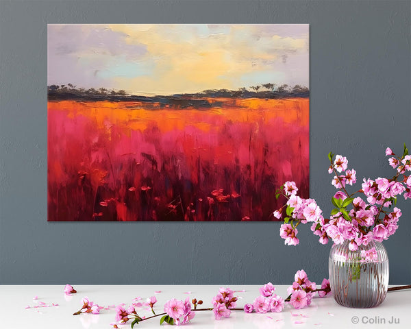 Oversized Modern Wall Art Paintings, Original Landscape Paintings, Modern Acrylic Artwork on Canvas, Large Abstract Painting for Living Room-Art Painting Canvas