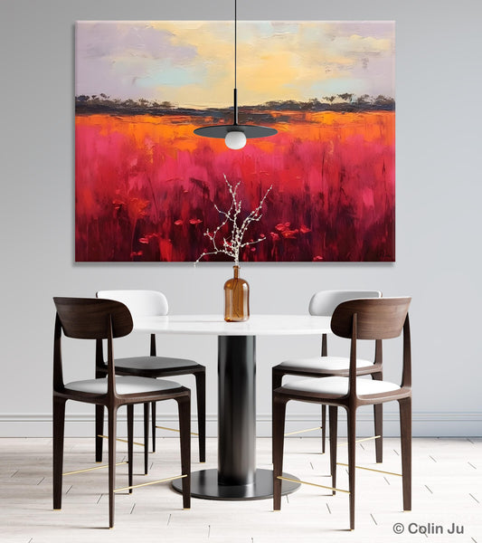 Oversized Modern Wall Art Paintings, Original Landscape Paintings, Modern Acrylic Artwork on Canvas, Large Abstract Painting for Living Room-Art Painting Canvas