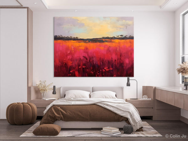 Oversized Modern Wall Art Paintings, Original Landscape Paintings, Modern Acrylic Artwork on Canvas, Large Abstract Painting for Living Room-Art Painting Canvas