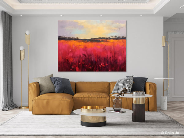 Oversized Modern Wall Art Paintings, Original Landscape Paintings, Modern Acrylic Artwork on Canvas, Large Abstract Painting for Living Room-Art Painting Canvas