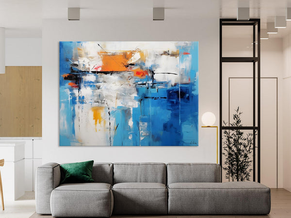 Abstract Paintings Behind Sofa, Acrylic Paintings for Bedroom, Hand Painted Canvas Art, Original Canvas Wall Art, Buy Paintings Online-Art Painting Canvas
