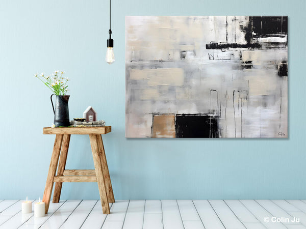 Large Original Abstract Wall Art, Simple Modern Art, Contemporary Acrylic Paintings, Oversized Paintings on Canvas, Large Canvas Paintings for Living Room-Art Painting Canvas