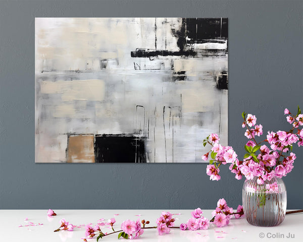 Large Original Abstract Wall Art, Simple Modern Art, Contemporary Acrylic Paintings, Oversized Paintings on Canvas, Large Canvas Paintings for Living Room-Art Painting Canvas