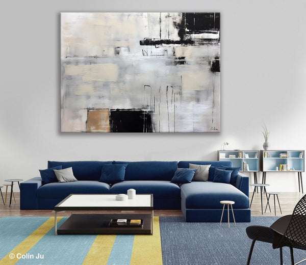 Large Original Abstract Wall Art, Simple Modern Art, Contemporary Acrylic Paintings, Oversized Paintings on Canvas, Large Canvas Paintings for Living Room-Art Painting Canvas
