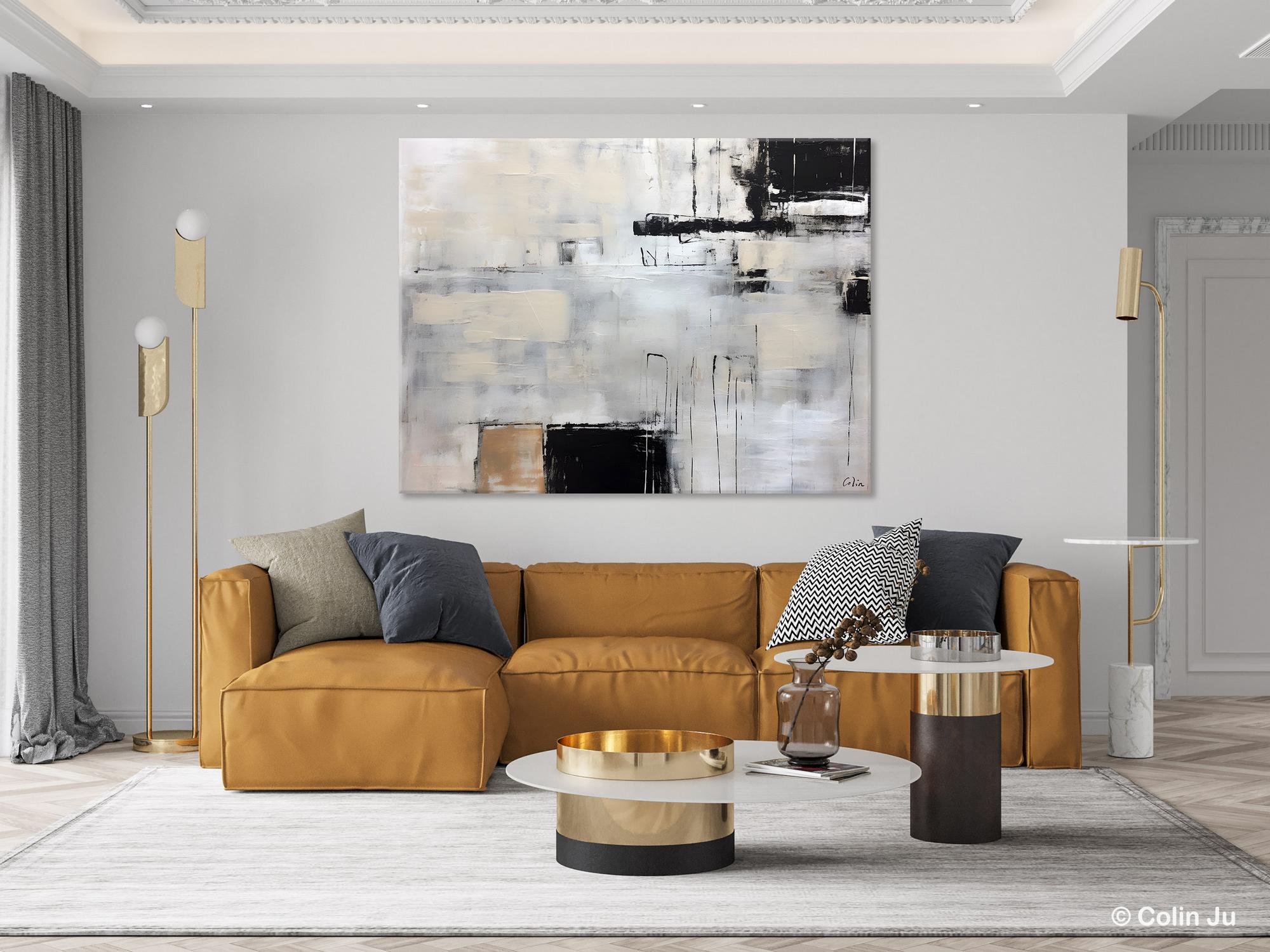 Large Original Abstract Wall Art, Simple Modern Art, Contemporary Acrylic Paintings, Oversized Paintings on Canvas, Large Canvas Paintings for Living Room-Art Painting Canvas