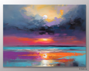 Original Abstract Art, Hand Painted Canvas Art, Large Abstract Painting for Living Room, Landscape Canvas Art, Large Landscape Acrylic Art-Art Painting Canvas
