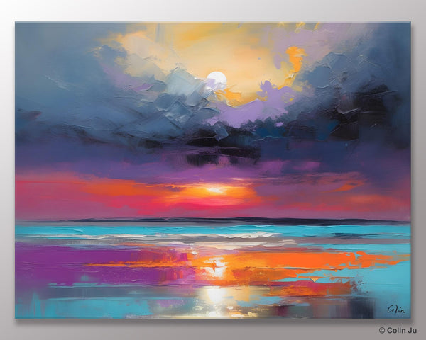 Original Abstract Art, Hand Painted Canvas Art, Large Abstract Painting for Living Room, Landscape Canvas Art, Large Landscape Acrylic Art-Art Painting Canvas