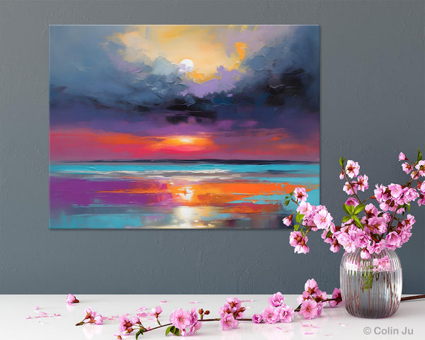Original Abstract Art, Hand Painted Canvas Art, Large Abstract Painting for Living Room, Landscape Canvas Art, Large Landscape Acrylic Art-Art Painting Canvas