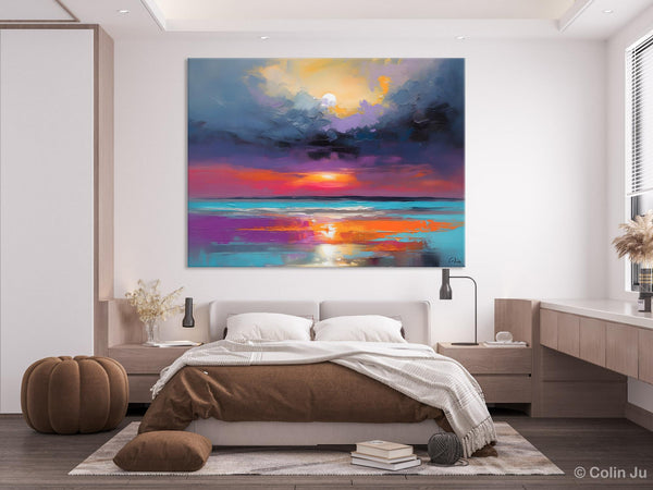 Original Abstract Art, Hand Painted Canvas Art, Large Abstract Painting for Living Room, Landscape Canvas Art, Large Landscape Acrylic Art-Art Painting Canvas