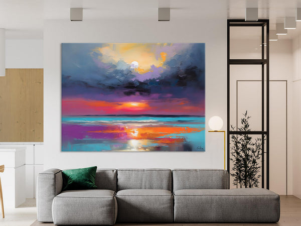 Original Abstract Art, Hand Painted Canvas Art, Large Abstract Painting for Living Room, Landscape Canvas Art, Large Landscape Acrylic Art-Art Painting Canvas