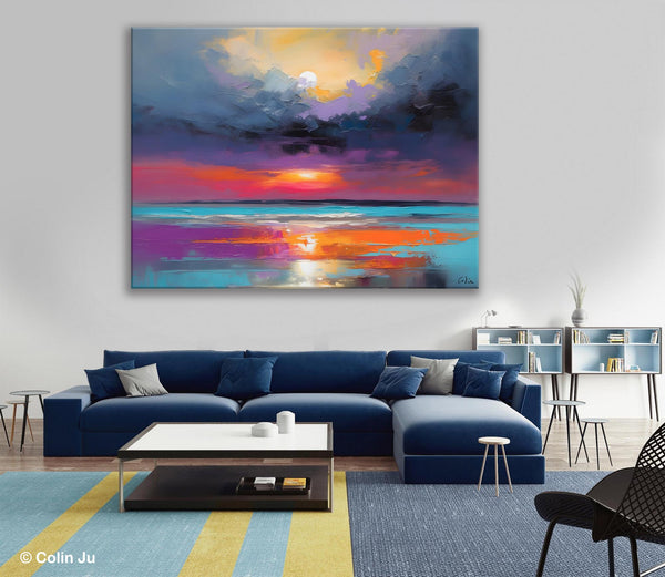 Original Abstract Art, Hand Painted Canvas Art, Large Abstract Painting for Living Room, Landscape Canvas Art, Large Landscape Acrylic Art-Art Painting Canvas