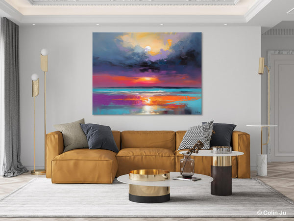 Original Abstract Art, Hand Painted Canvas Art, Large Abstract Painting for Living Room, Landscape Canvas Art, Large Landscape Acrylic Art-Art Painting Canvas