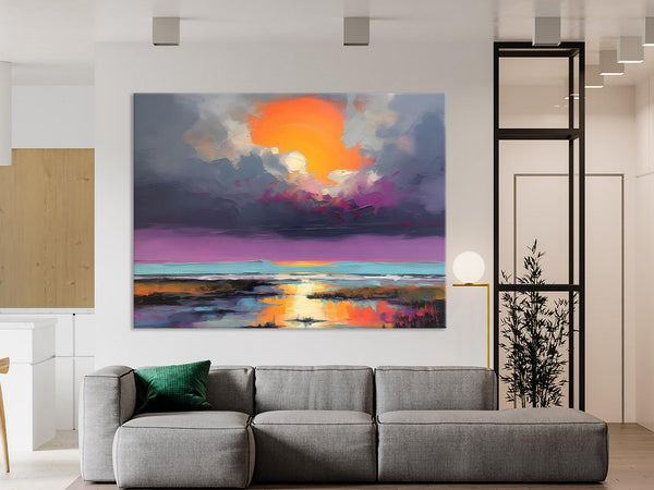 Heavy Texture Paintings, Original Landscape Painting, Large Landscape Painting for Living Room, Bedroom Wall Art Ideas, Modern Paintings for Dining Room-Art Painting Canvas