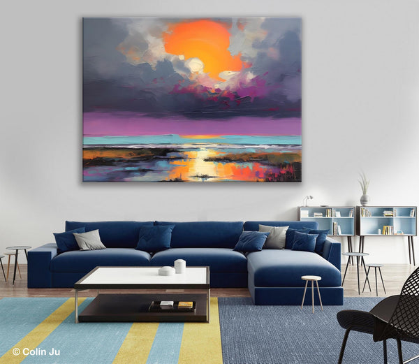 Heavy Texture Paintings, Original Landscape Painting, Large Landscape Painting for Living Room, Bedroom Wall Art Ideas, Modern Paintings for Dining Room-Art Painting Canvas