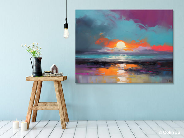 Contemporary Wall Art Paintings, Abstract Landscape Paintings for Living Room, Landscape Canvas Art, Large Acrylic Paintings on Canvas-Art Painting Canvas