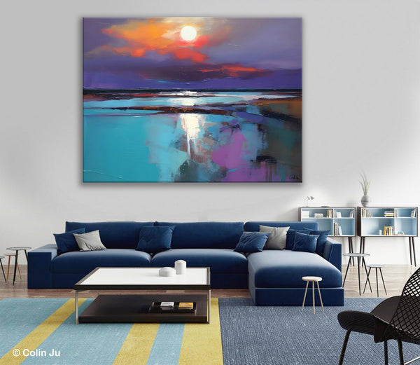 Original Landscape Abstract Painting, Simple Wall Art Ideas, Living Room Abstract Paintings, Large Landscape Canvas Paintings, Buy Art Online-Art Painting Canvas