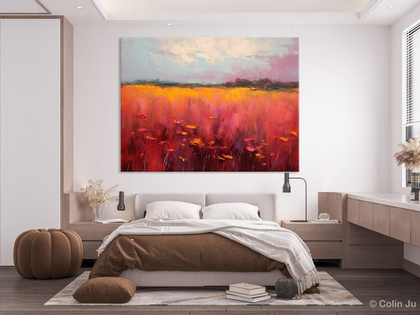 Original Landscape Paintings, Oversized Modern Wall Art Paintings, Modern Acrylic Artwork on Canvas, Large Abstract Painting for Living Room-Art Painting Canvas